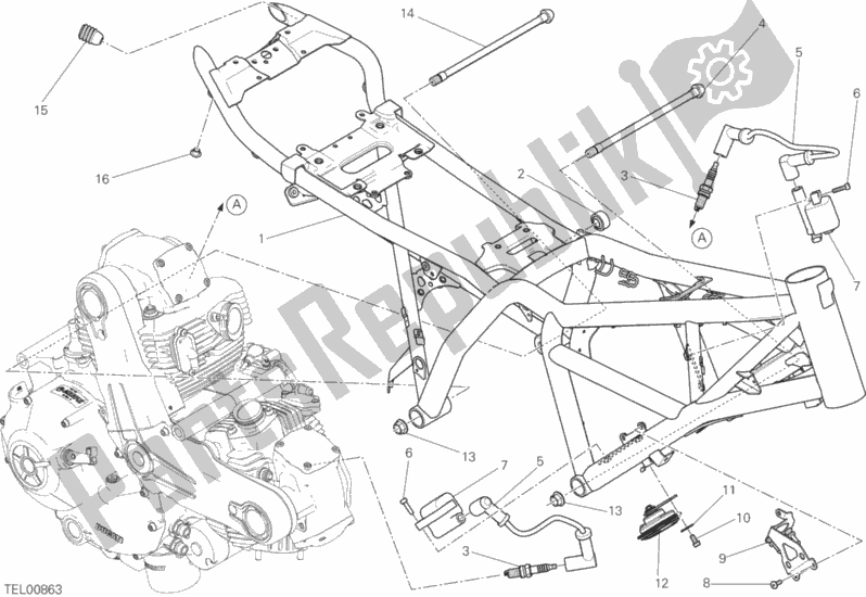 All parts for the Frame of the Ducati Scrambler Urban Enduro Thailand USA 803 2015 All parts for the Frame of the Ducati Scrambler Urban Enduro Thailand USA 803 2015